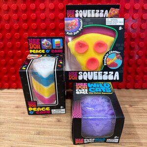 NEW! NEEDOH TRIO! PEACE O'CAKE, SQUEEZZA PIZZA AND PURPLE FUZZ BALL WILD CAT!🐈